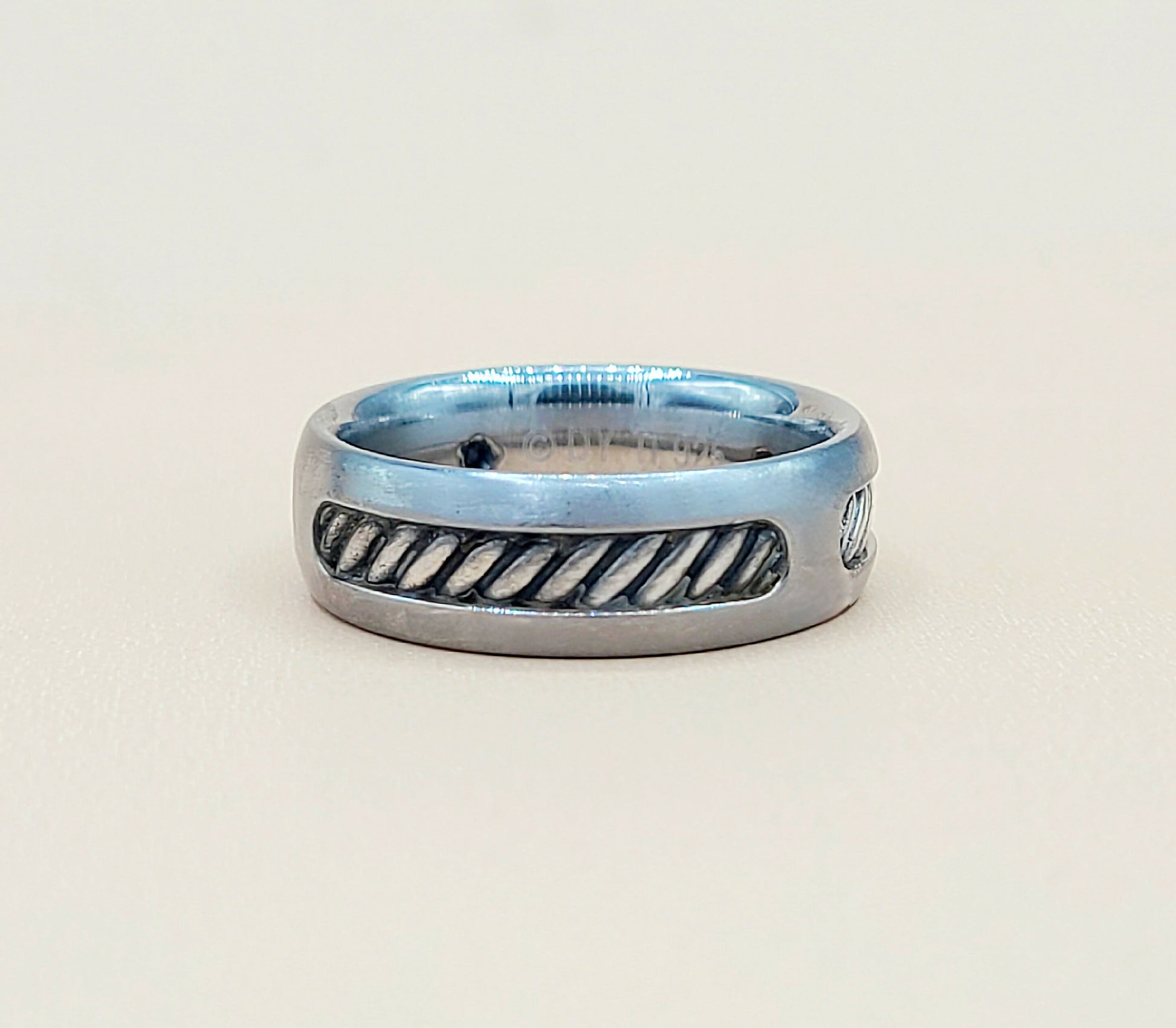   David Yurman Grey Titanium Cable Inset Band