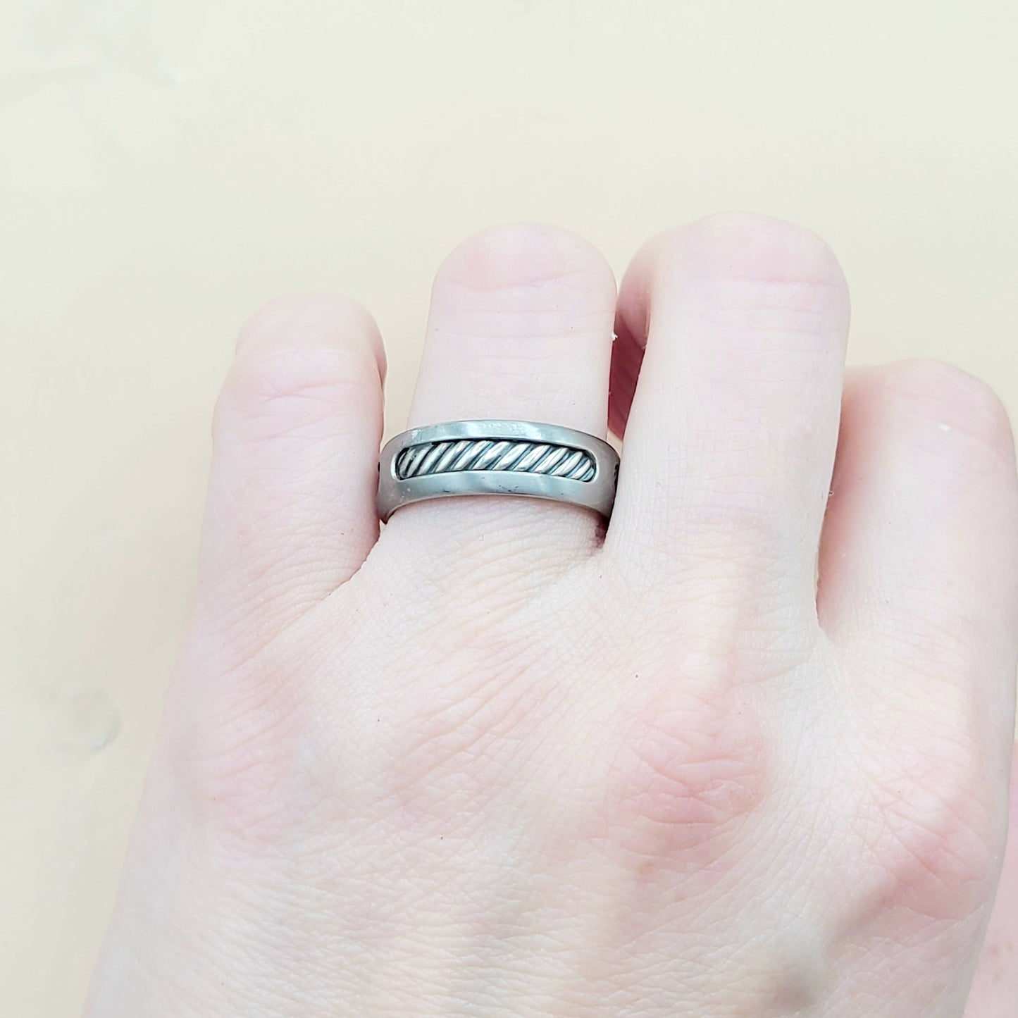    David Yurman Grey Titanium Cable Inset Band