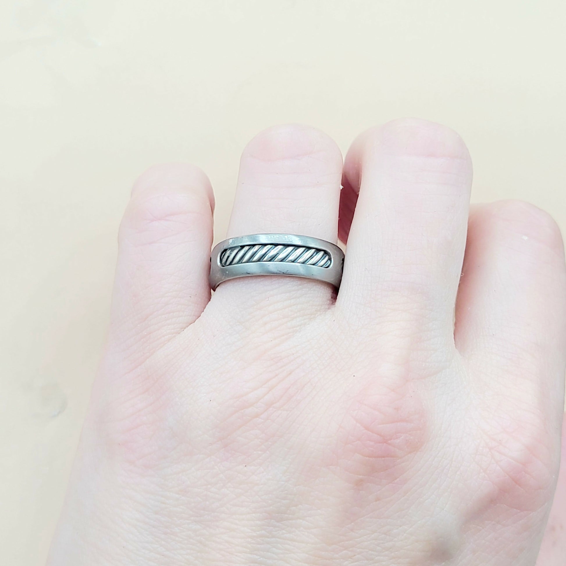   David Yurman Grey Titanium Cable Inset Band