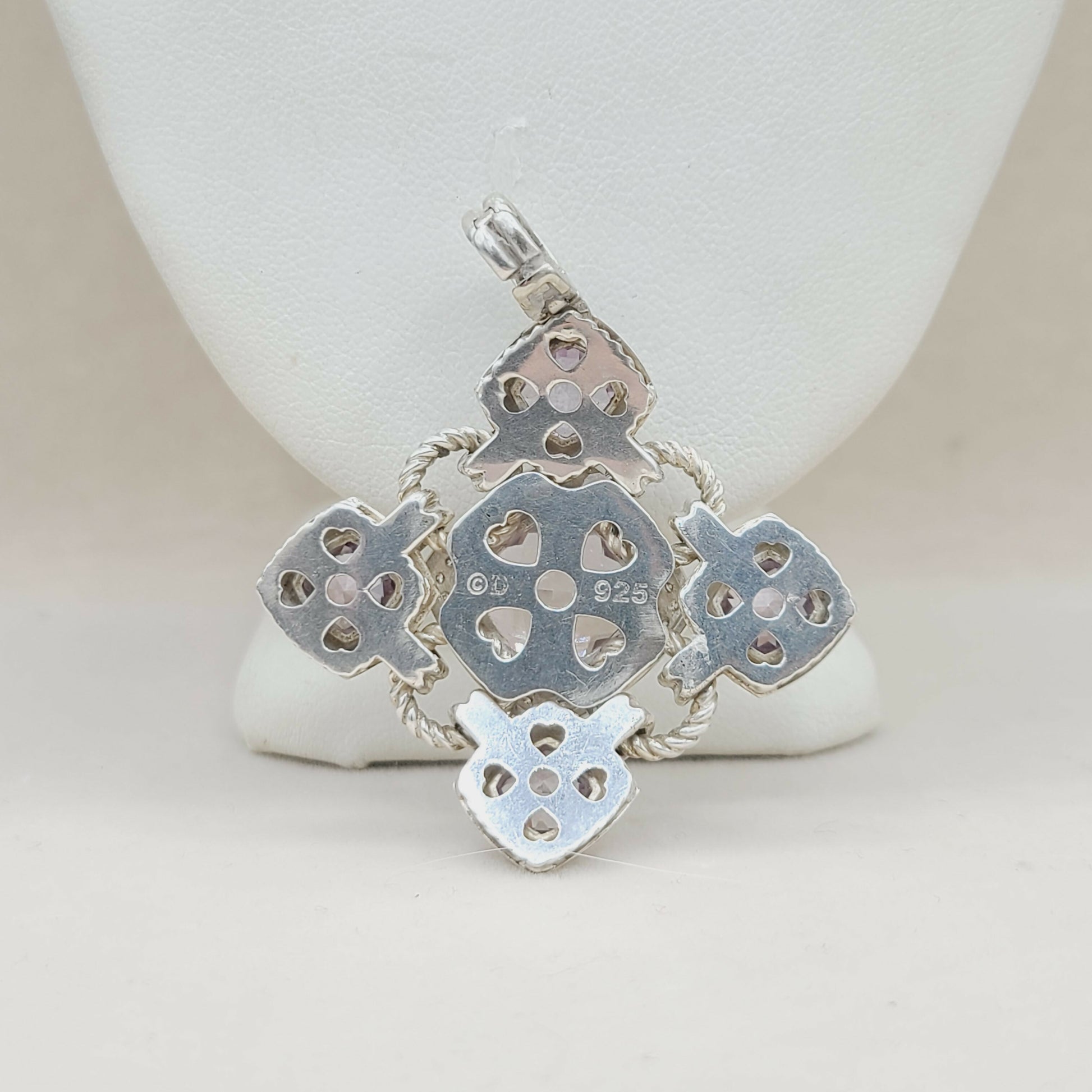    David Yurman Large Renaissance Lavender Amethyst Diamond Pendant Enhancer