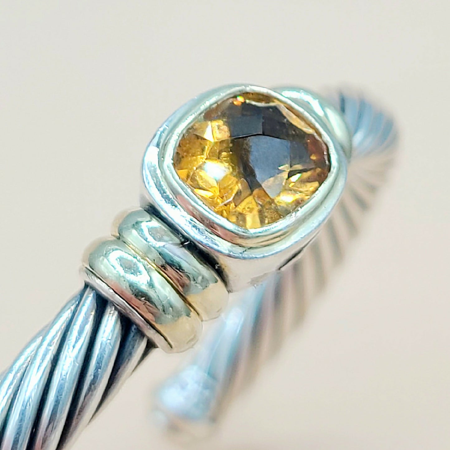    David Yurman Noblesse Citrine Gold Station Bracelet, 7mm