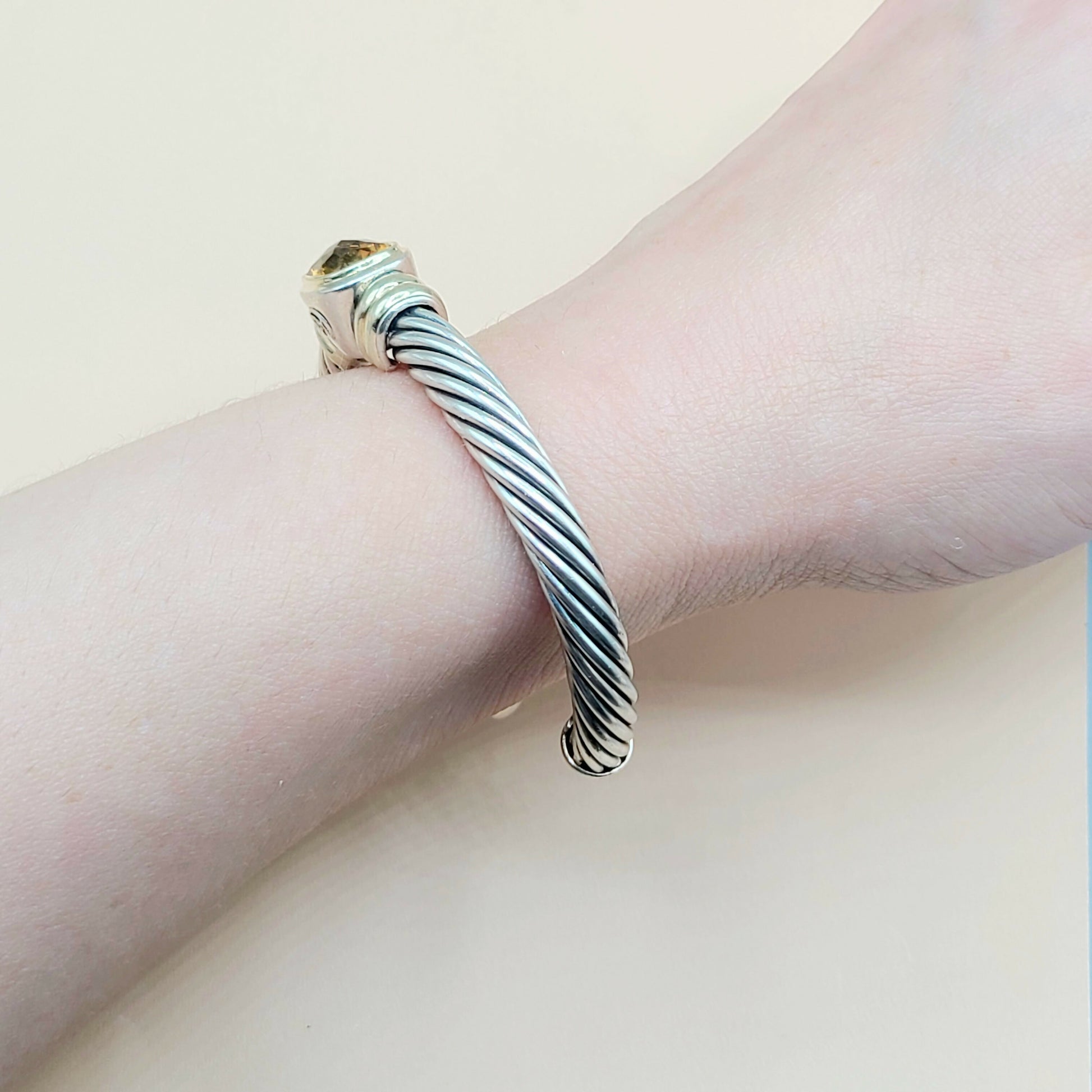    David Yurman Noblesse Citrine Gold Station Bracelet, 7mm