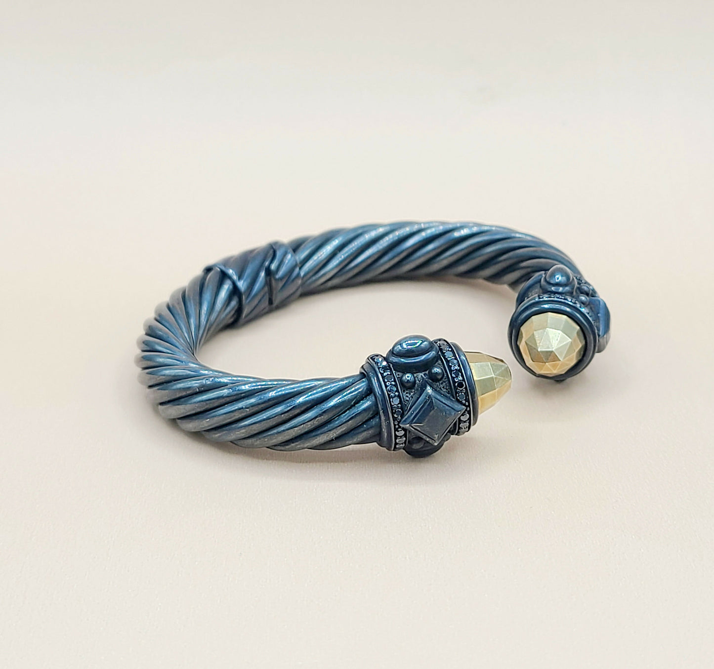    David Yurman Renaissance Black Gold Black Diamond Bracelet, 10mm