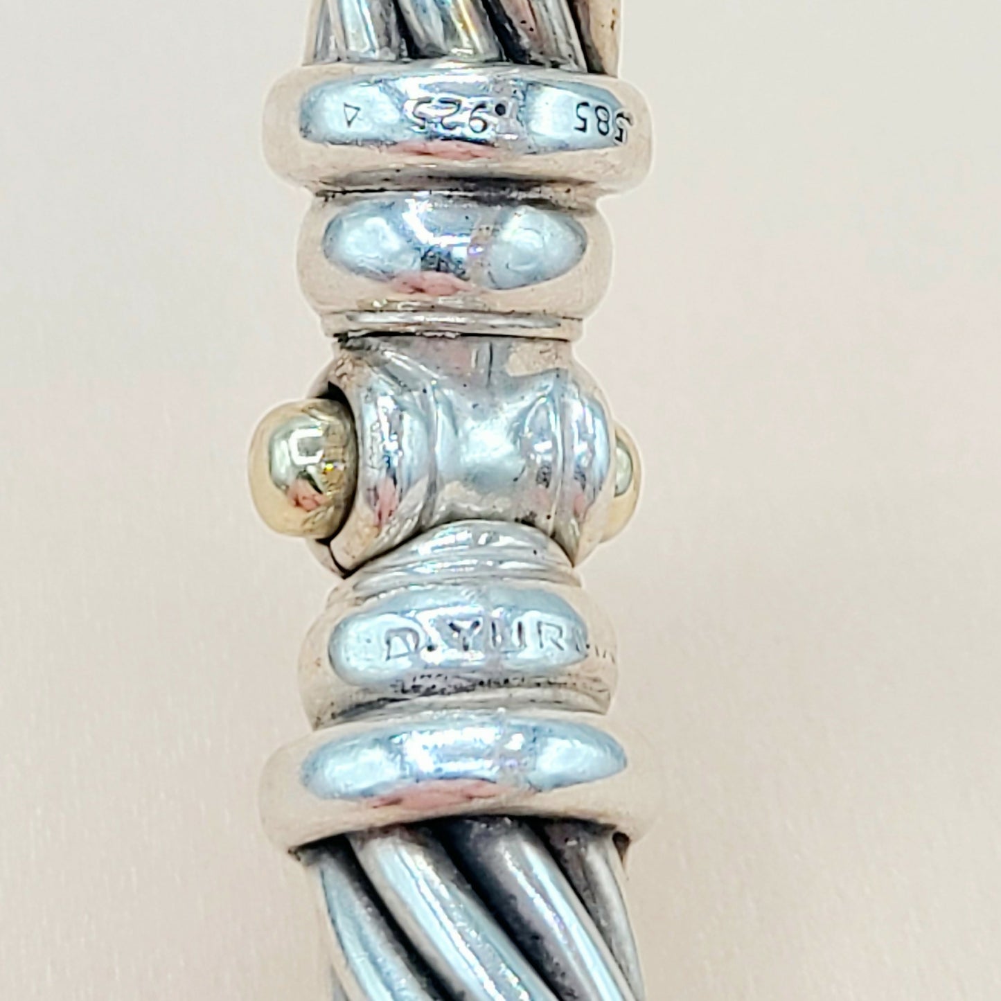    David Yurman Renaissance Amethyst Peridot Sterling Silver Gold Bracelet, 10mm
