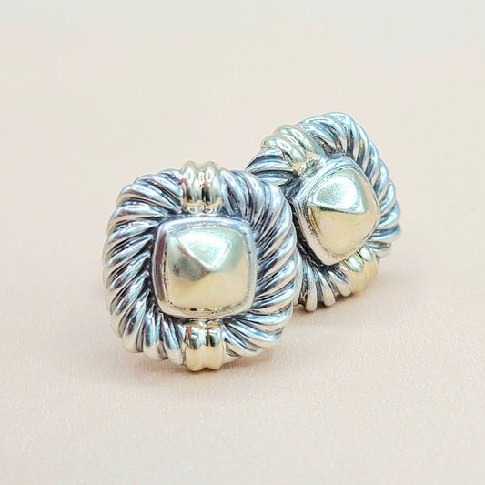    David Yurman Renaissance Silver Gold Cufflinks