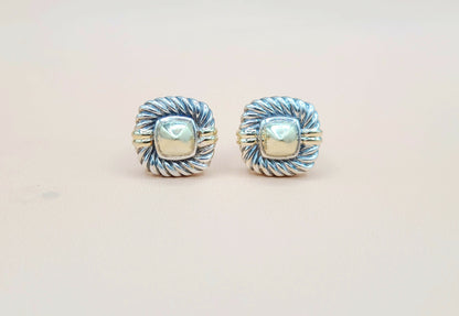    David Yurman Renaissance Silver Gold Cufflinks