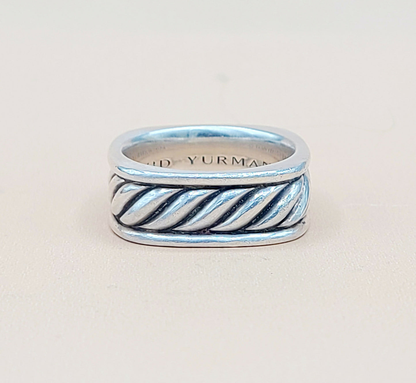    David Yurman Sculpted Cable Square Band Ring