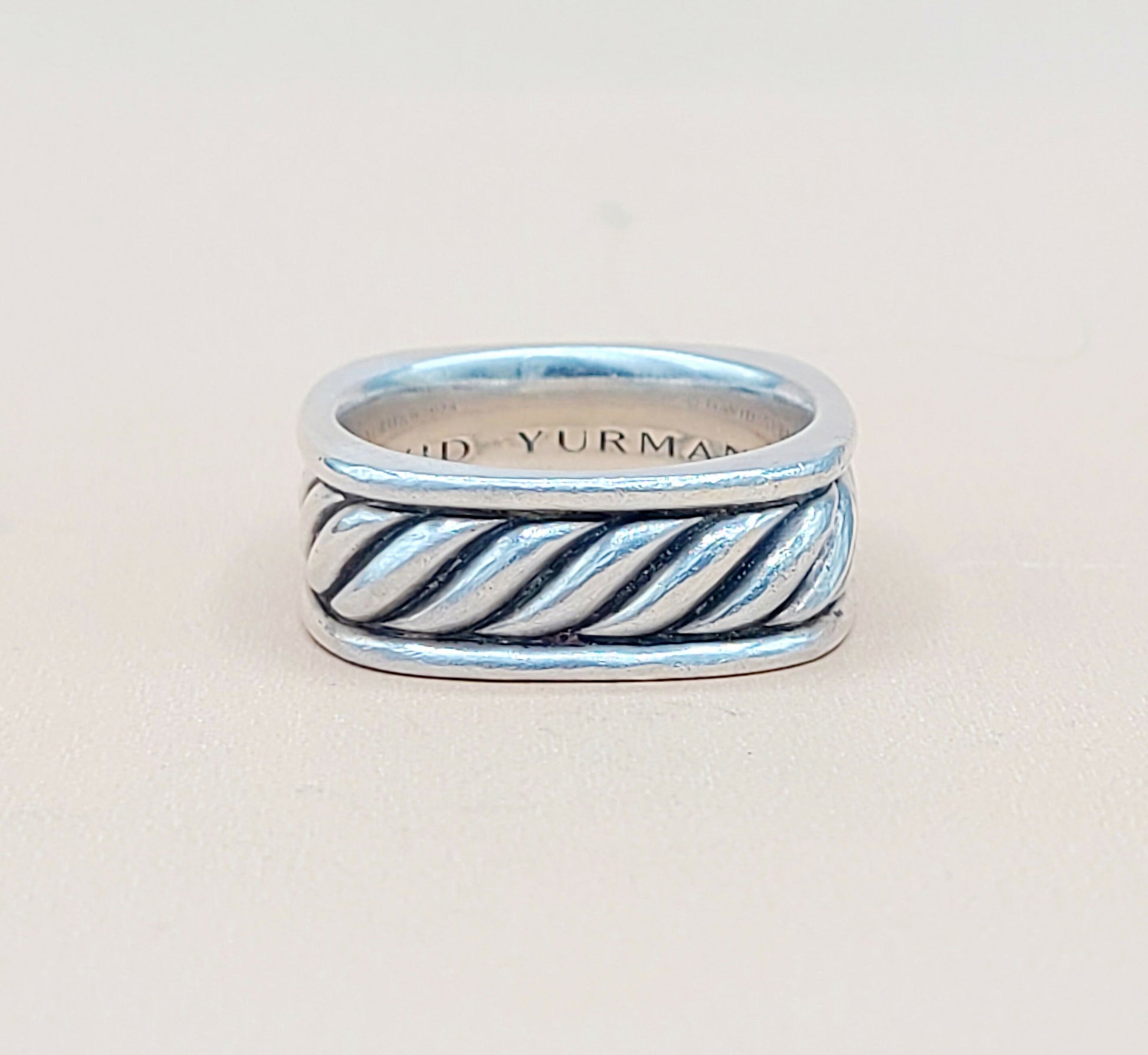    David Yurman Sculpted Cable Square Band Ring