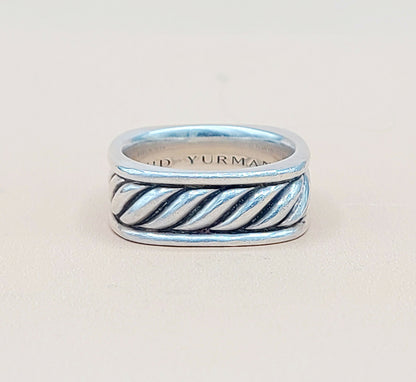    David Yurman Sculpted Cable Square Band Ring