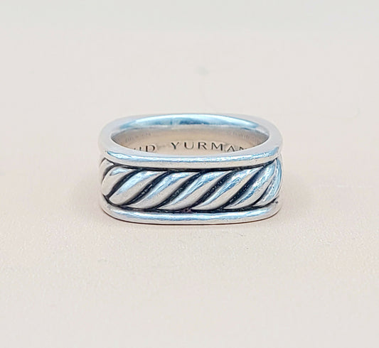    David Yurman Sculpted Cable Square Band Ring