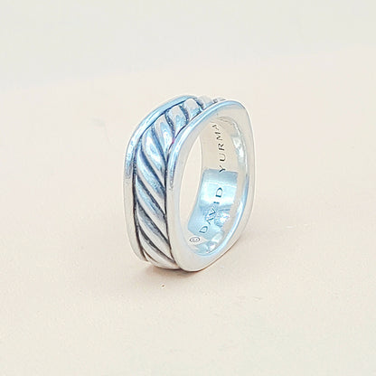    David Yurman Sculpted Cable Square Band Ring