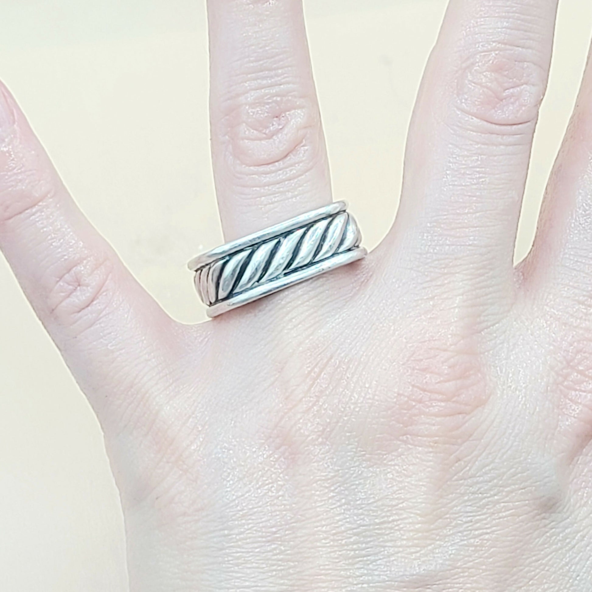   David Yurman Sculpted Cable Square Band Ring