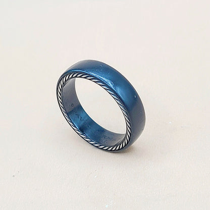    David Yurman Steamline-Black Titanium Band-Ring