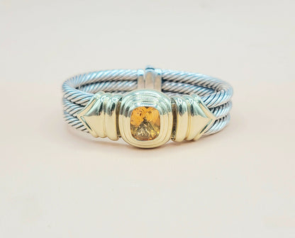    David Yurman Triple Cable Renaissance Citrine Gold Bracelet