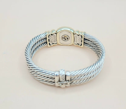    David Yurman Triple Cable Renaissance Citrine Gold Bracelet