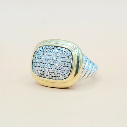    David Yurman Waverly Silver Diamond Gold Ring