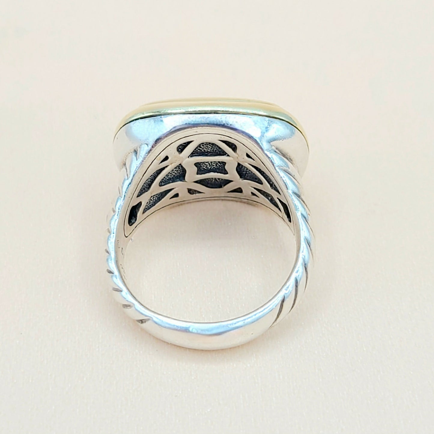    David Yurman Waverly Silver Diamond Gold Ring