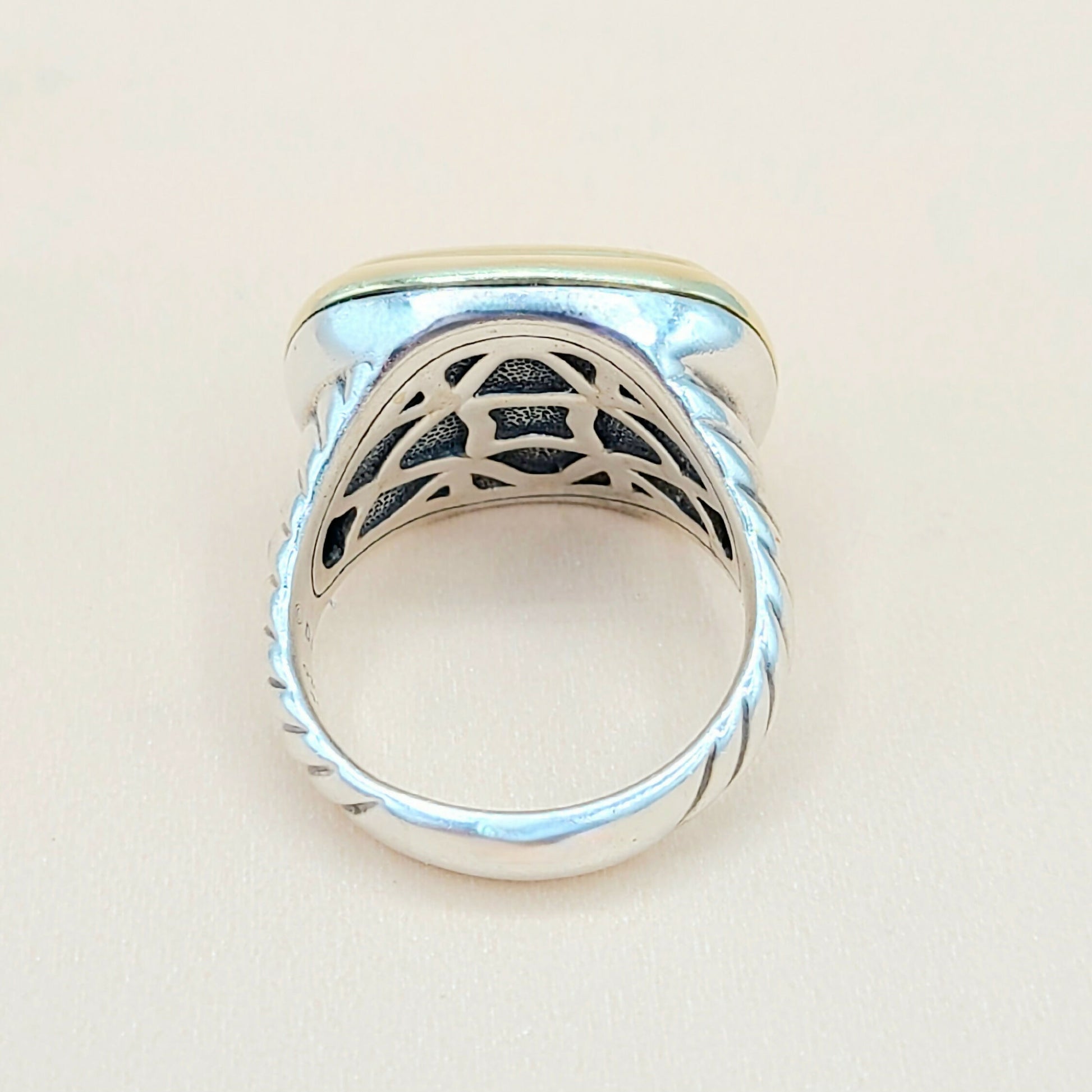    David Yurman Waverly Silver Diamond Gold Ring