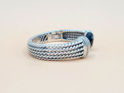    David Yurman-Wheaton-Cuff-Black Onyx Diamond Bracelet
