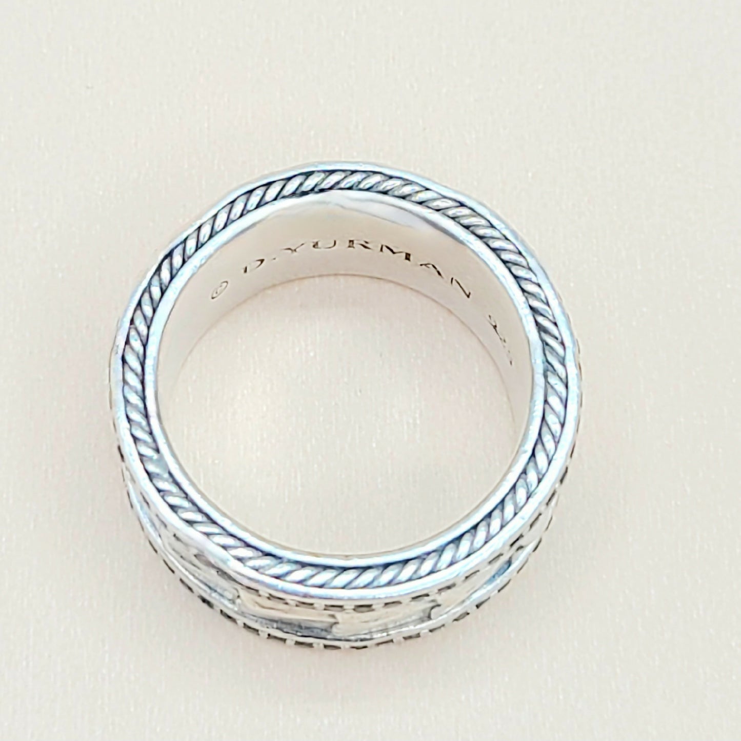    David Yurman Wide Black Diamonds Armory Band Ring