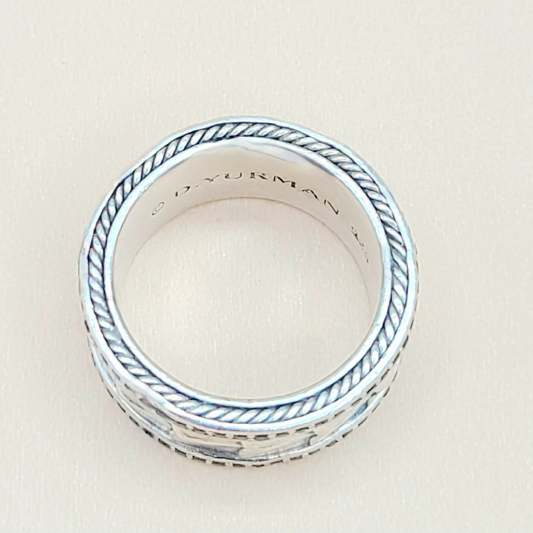    David Yurman Wide Black Diamonds Armory Band Ring
