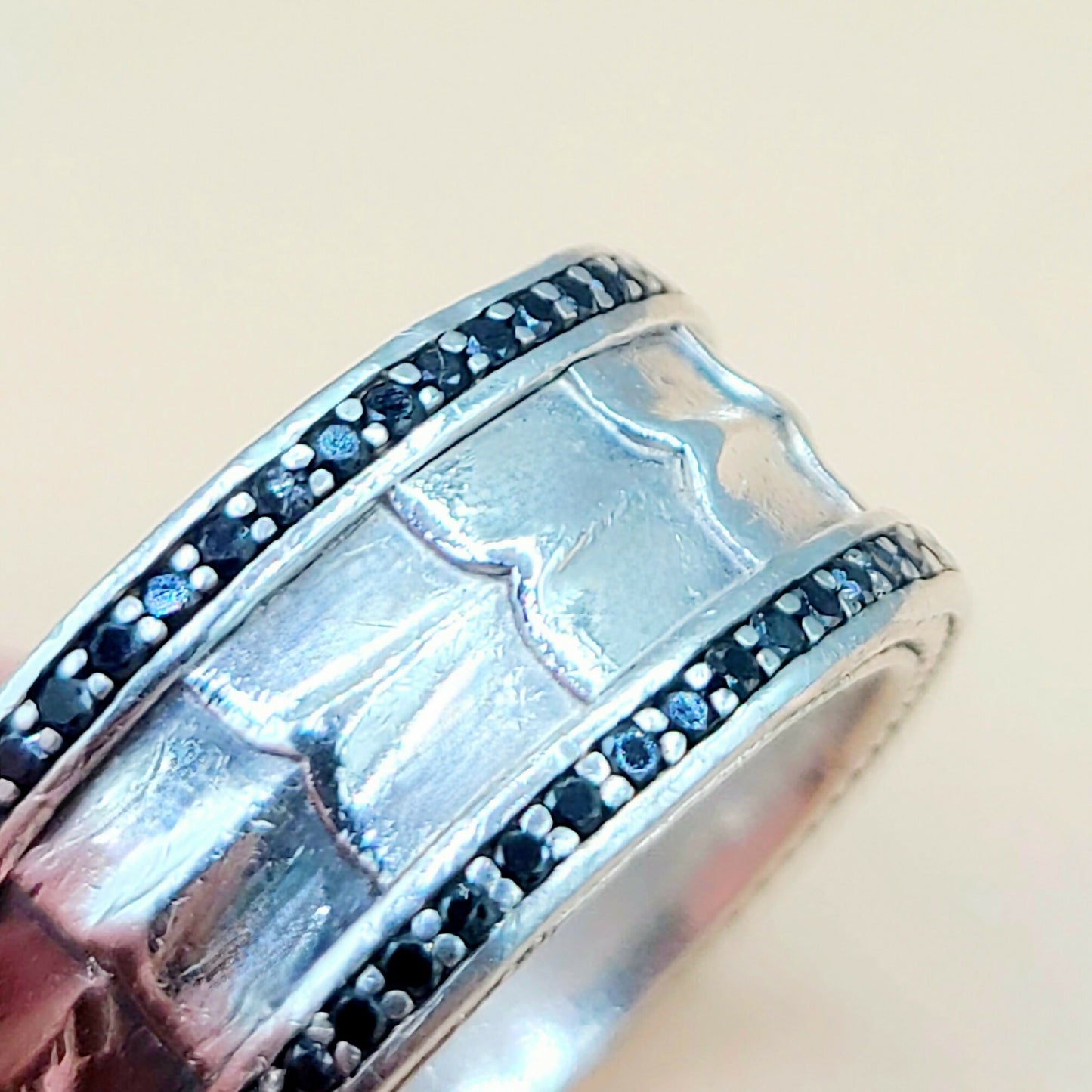    David Yurman Wide Black Diamonds Armory Band Ring