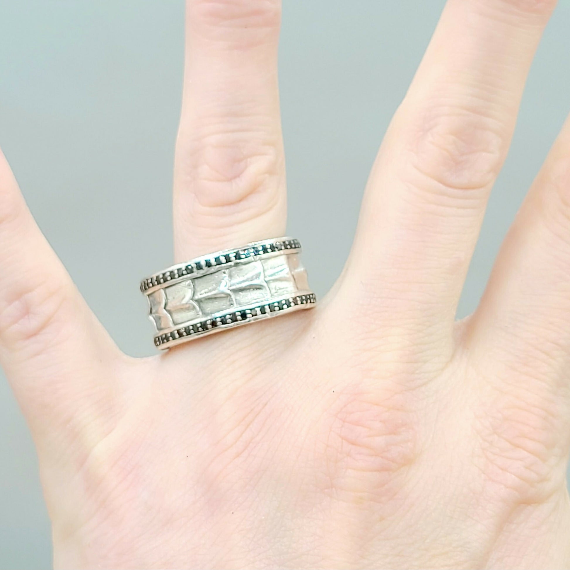    David Yurman Wide Black Diamonds Armory Band Ring
