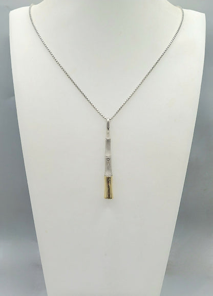    John Hardy Bamboo Pendant Necklace Gold & Silver