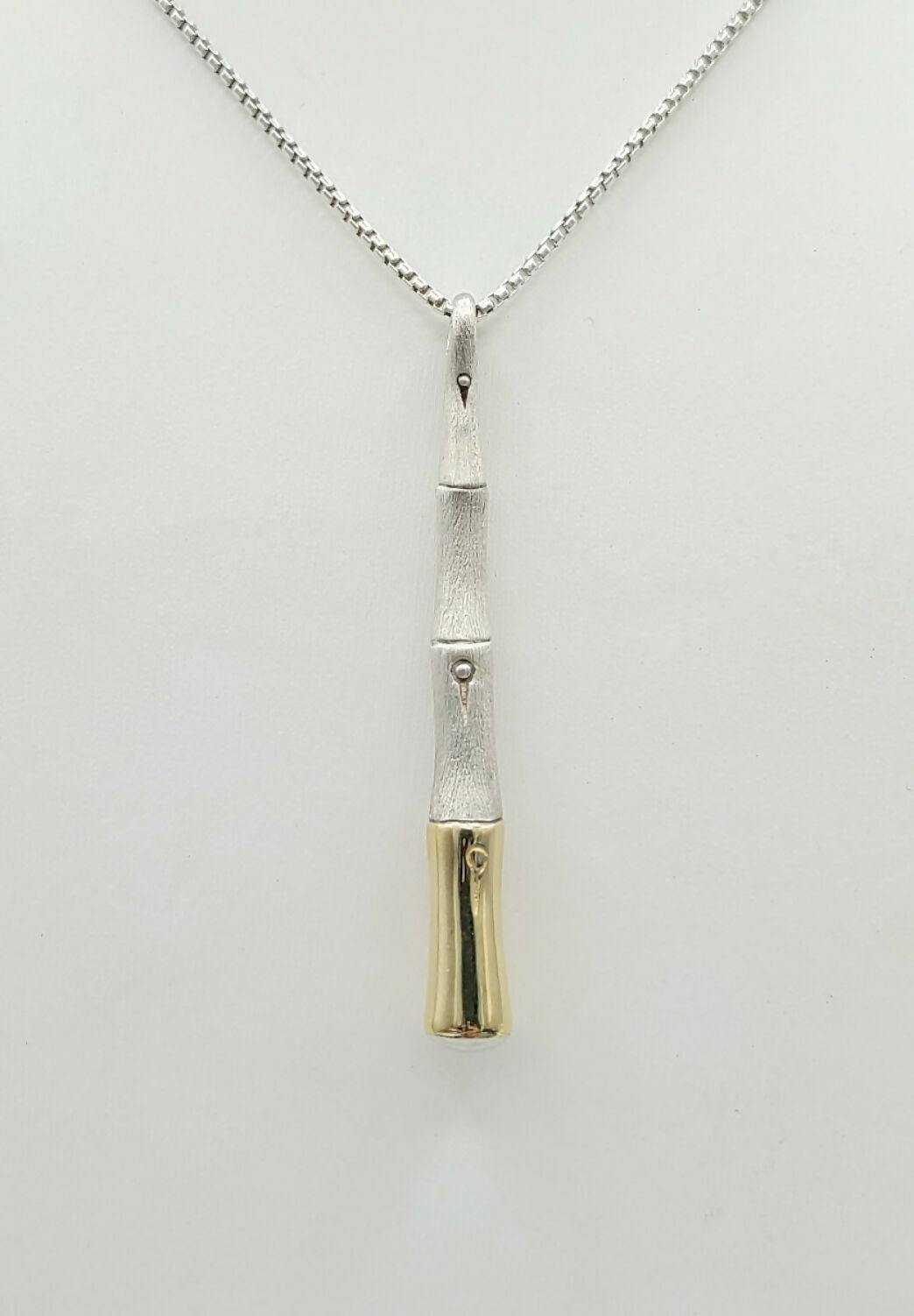    John Hardy Bamboo Pendant Necklace Gold & Silver