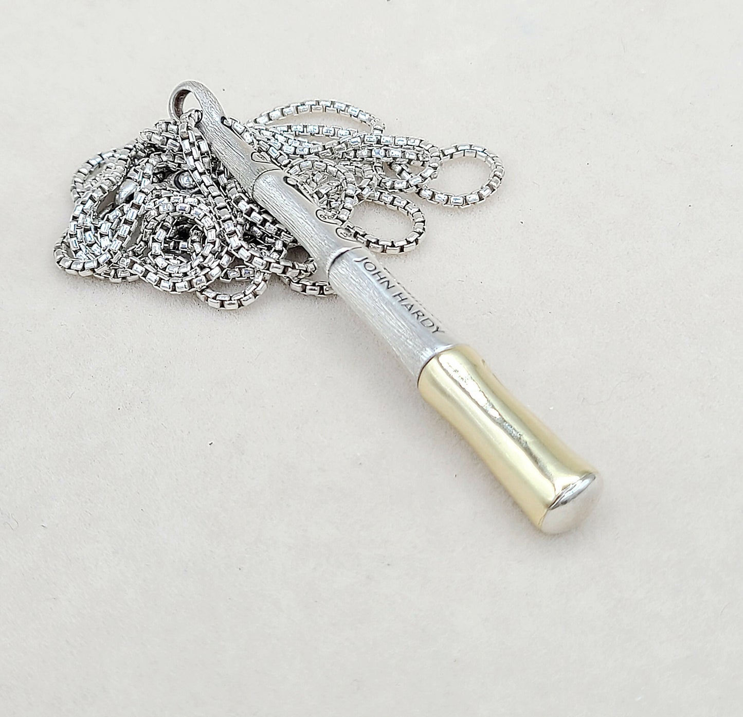    John Hardy Bamboo Pendant Necklace Gold & Silver