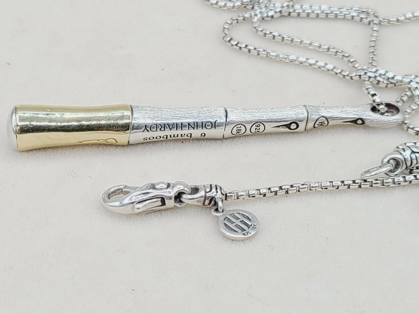    John Hardy Bamboo Pendant Necklace Gold & Silver