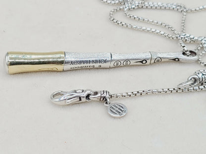    John Hardy Bamboo Pendant Necklace Gold & Silver