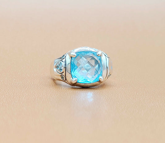    John Hardy Bamboo Ring Blue Topaz