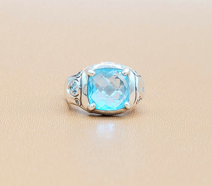    John Hardy Bamboo Ring Blue Topaz