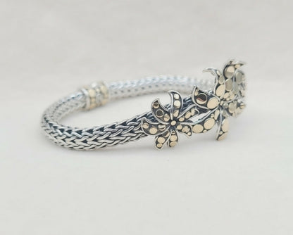    John Hardy Dot Ayu Frangipani Flower Bracelet With Gold