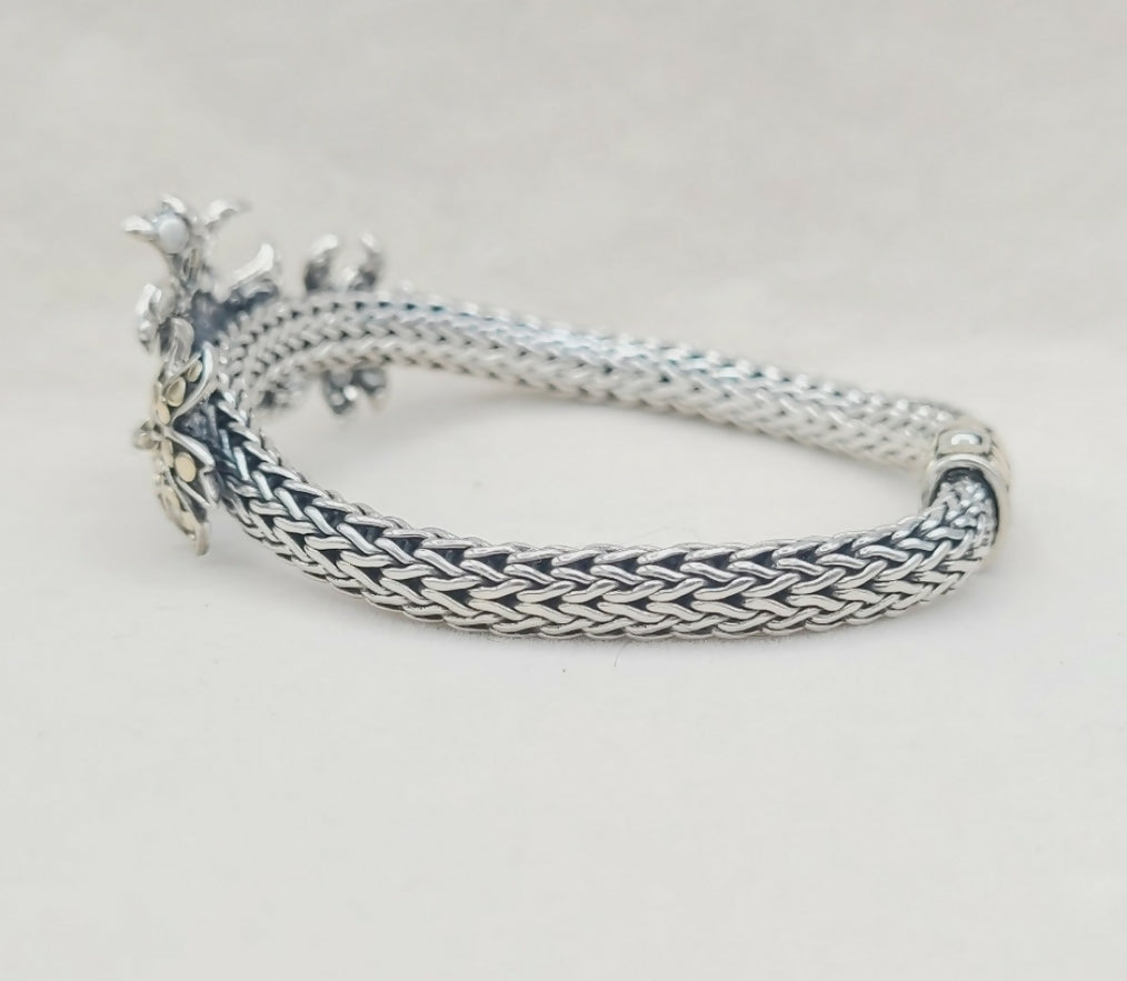    John Hardy Dot Ayu Frangipani Flower Bracelet With Gold