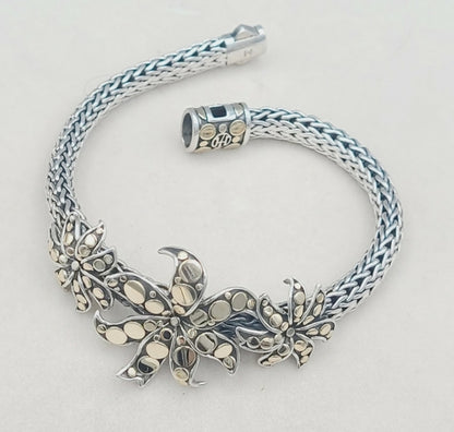    John Hardy Dot Ayu Frangipani Flower Bracelet With Gold