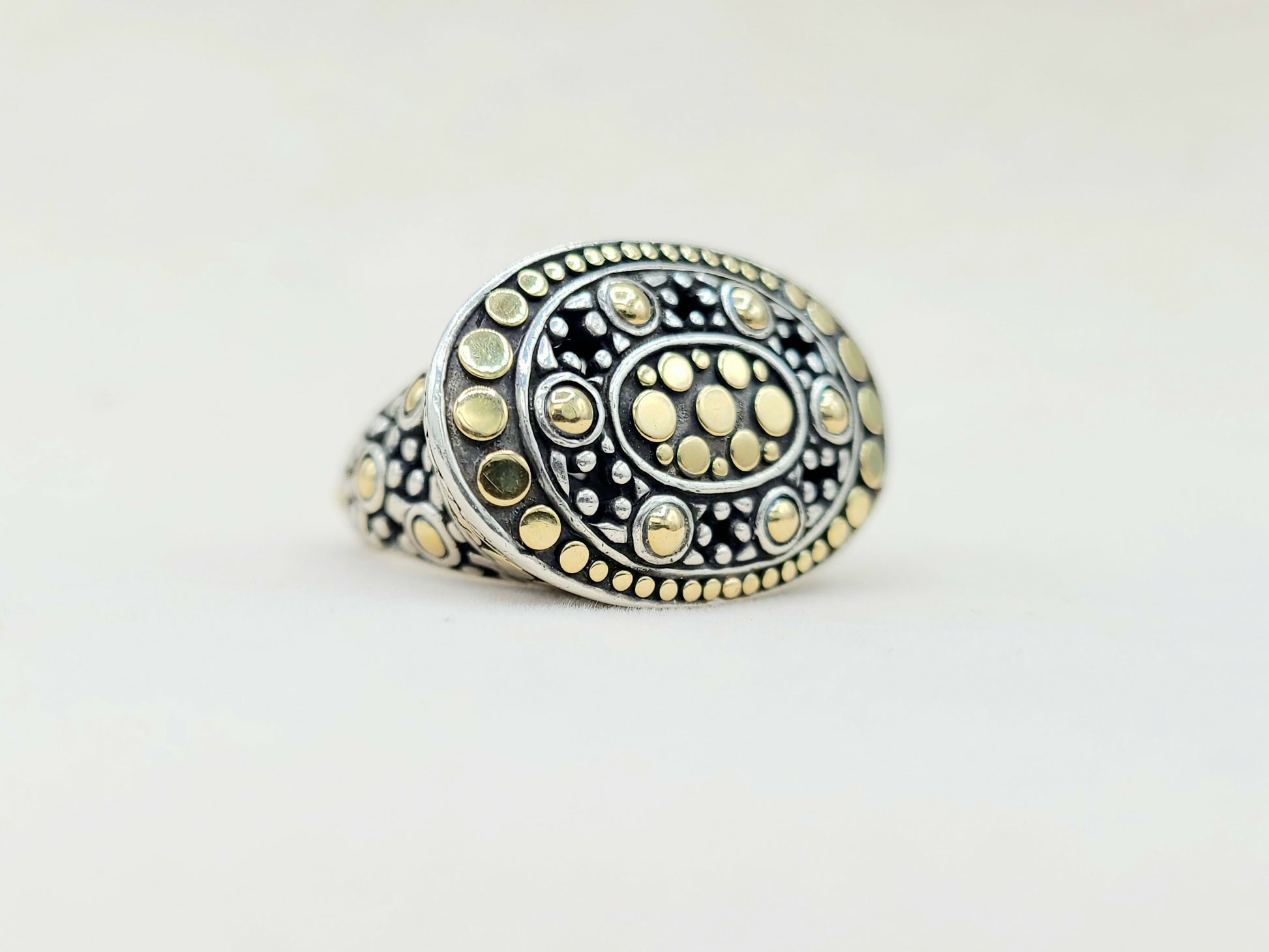    John Hardy Jaisalmer Dot Dome Ring With Gold