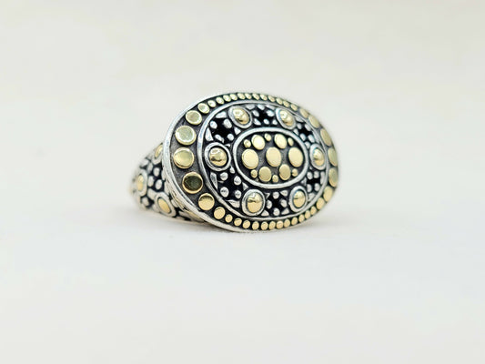    John Hardy Jaisalmer Dot Dome Ring With Gold