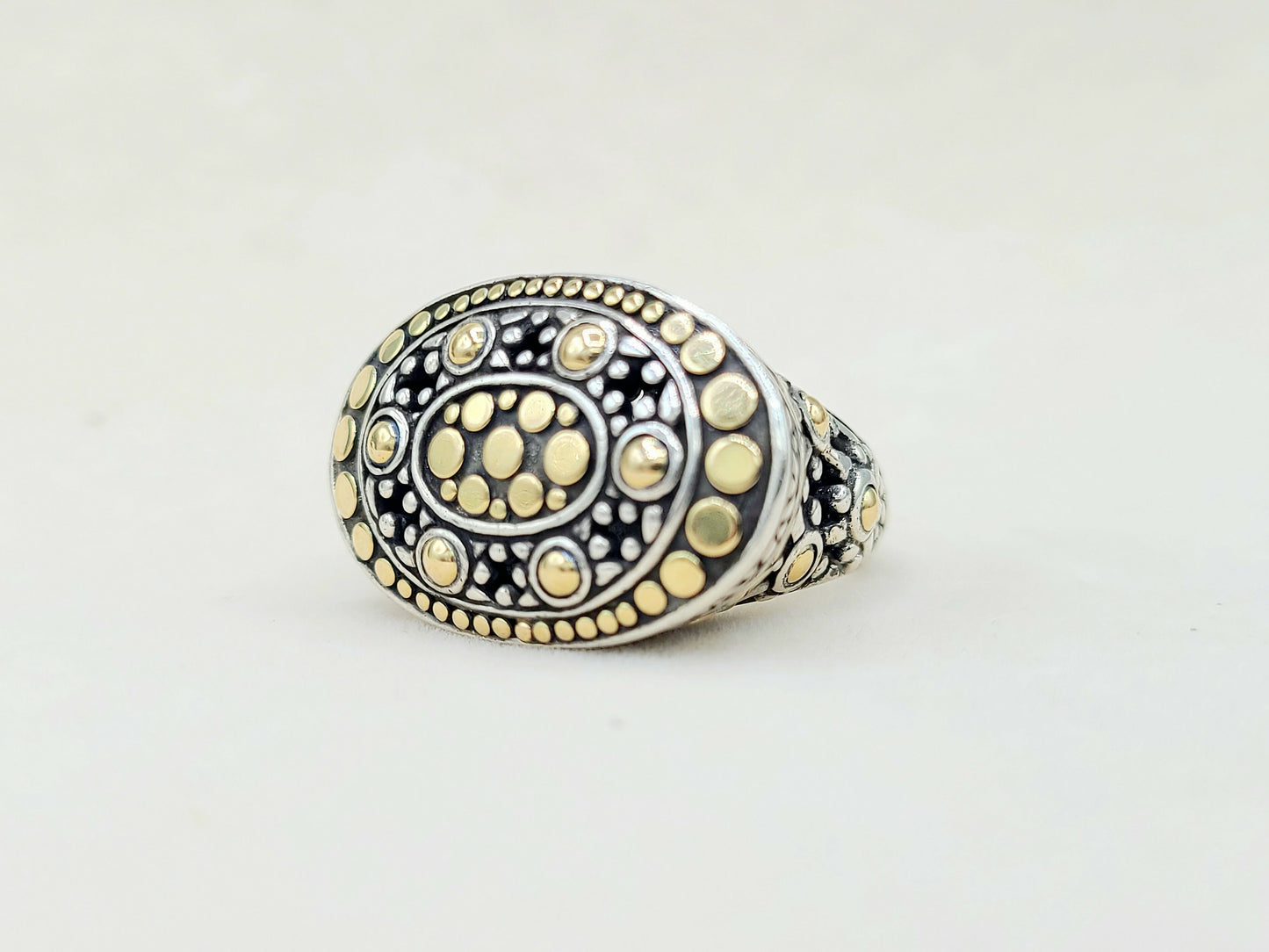    John Hardy Jaisalmer Dot Dome Ring With Gold