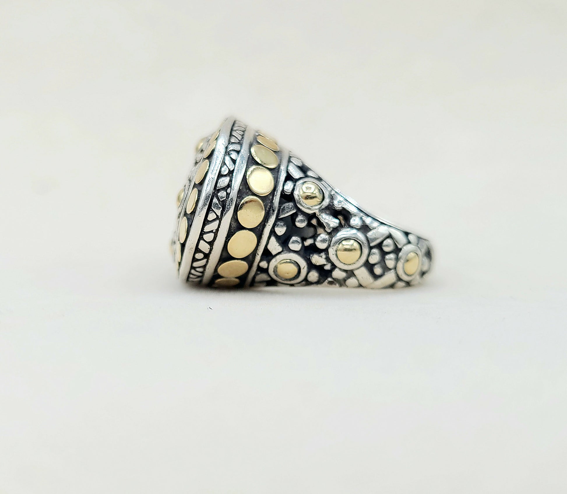    John Hardy Jaisalmer Dot Dome Ring With Gold