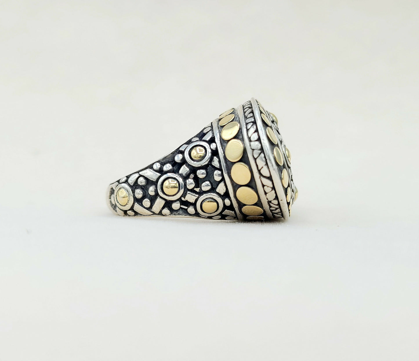    John Hardy Jaisalmer Dot Dome Ring With Gold