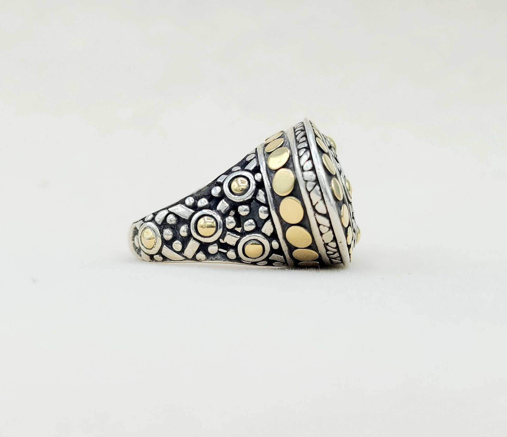    John Hardy Jaisalmer Dot Dome Ring With Gold