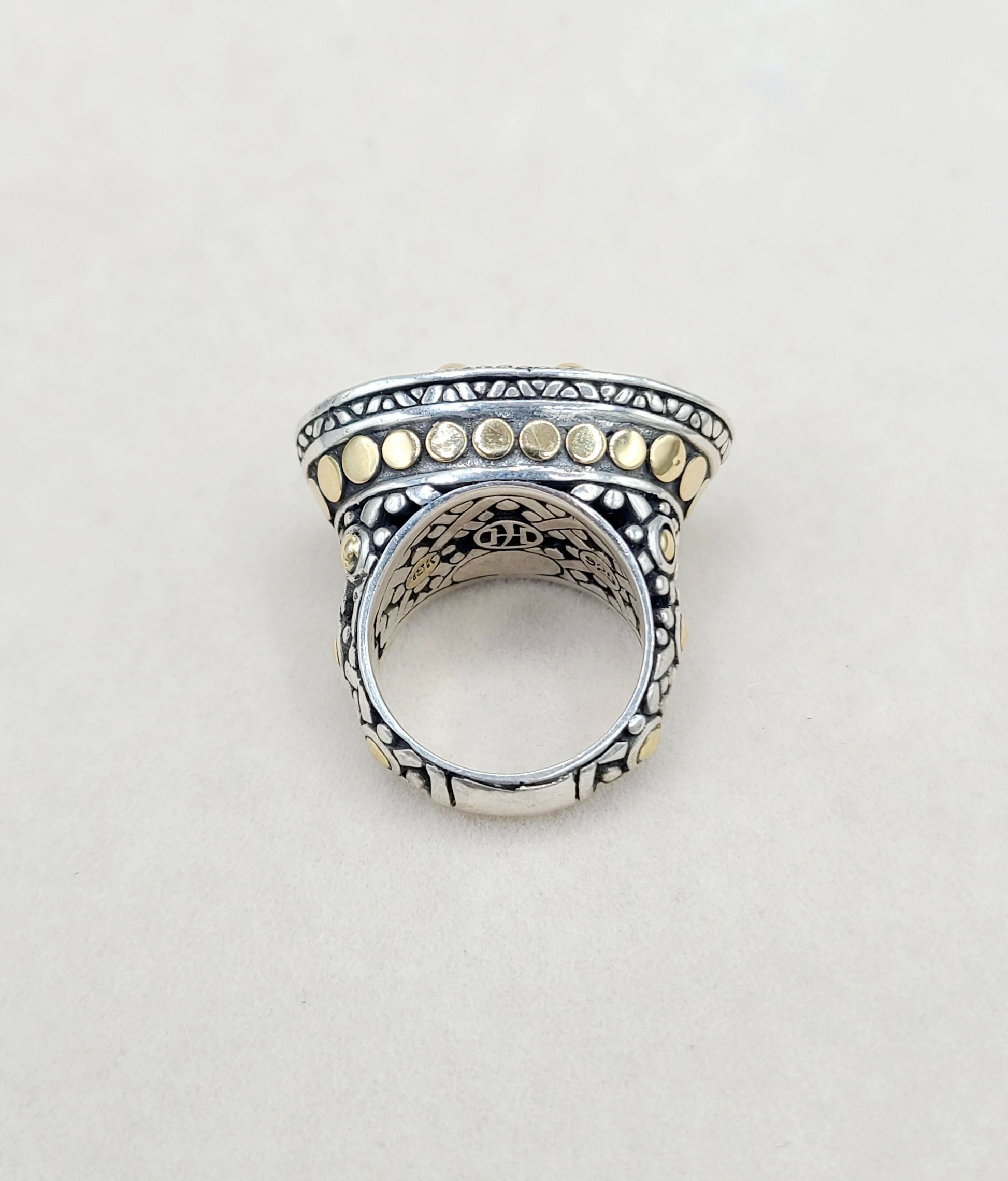    John Hardy Jaisalmer Dot Dome Ring With Gold