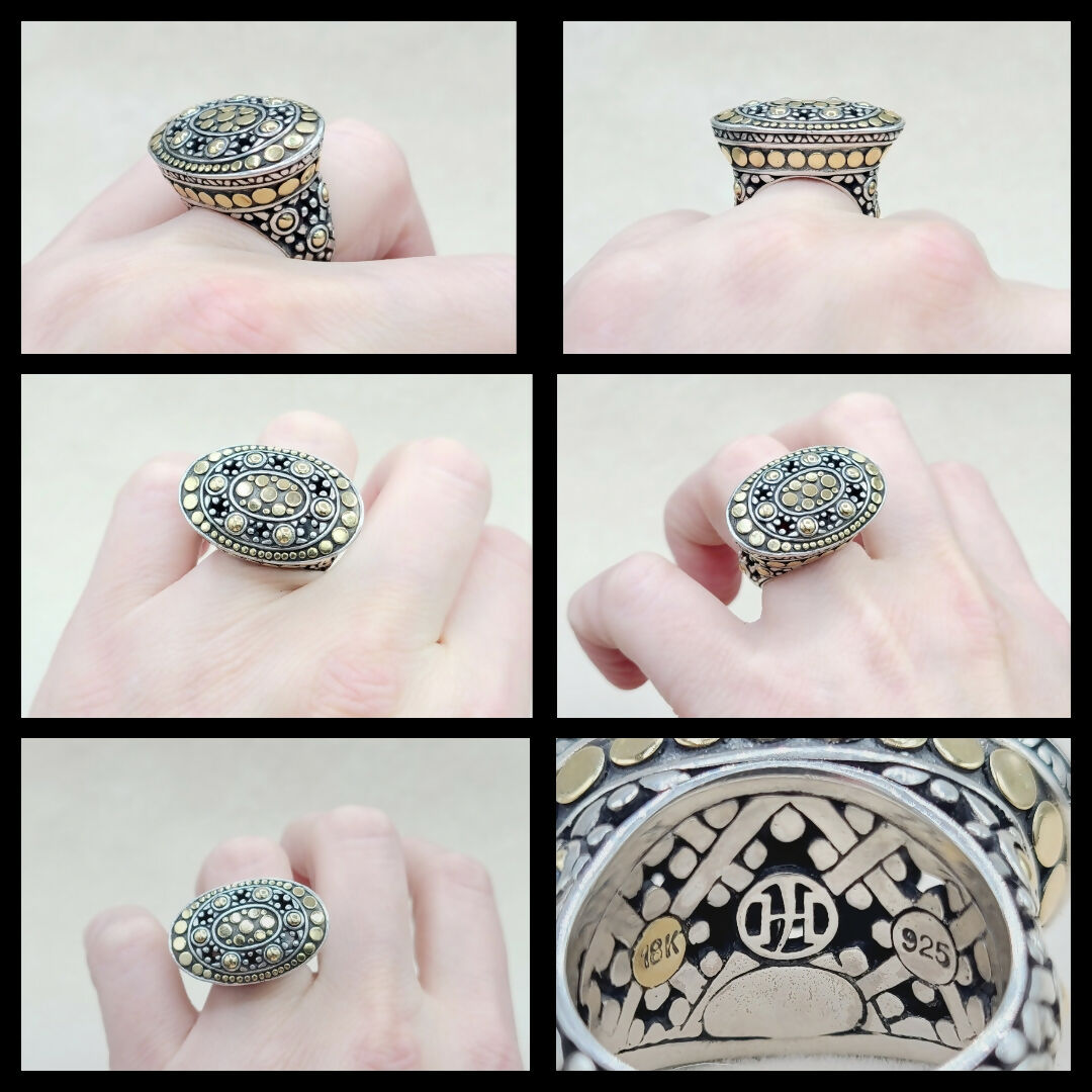    John Hardy Jaisalmer Dot Dome Ring With Gold