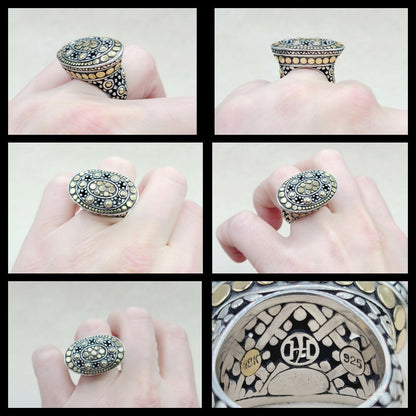    John Hardy Jaisalmer Dot Dome Ring With Gold