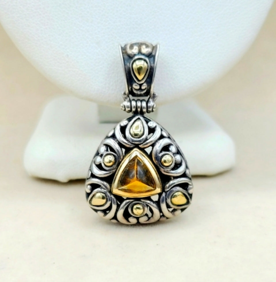    John Hardy Pendant with Citrine & Gold