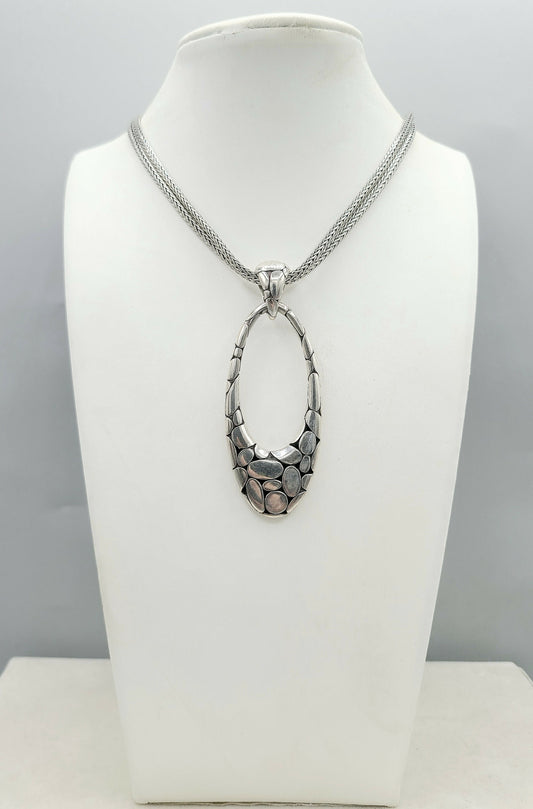    John Hardy Large Pebble Kali Double Chain Pendant Necklace