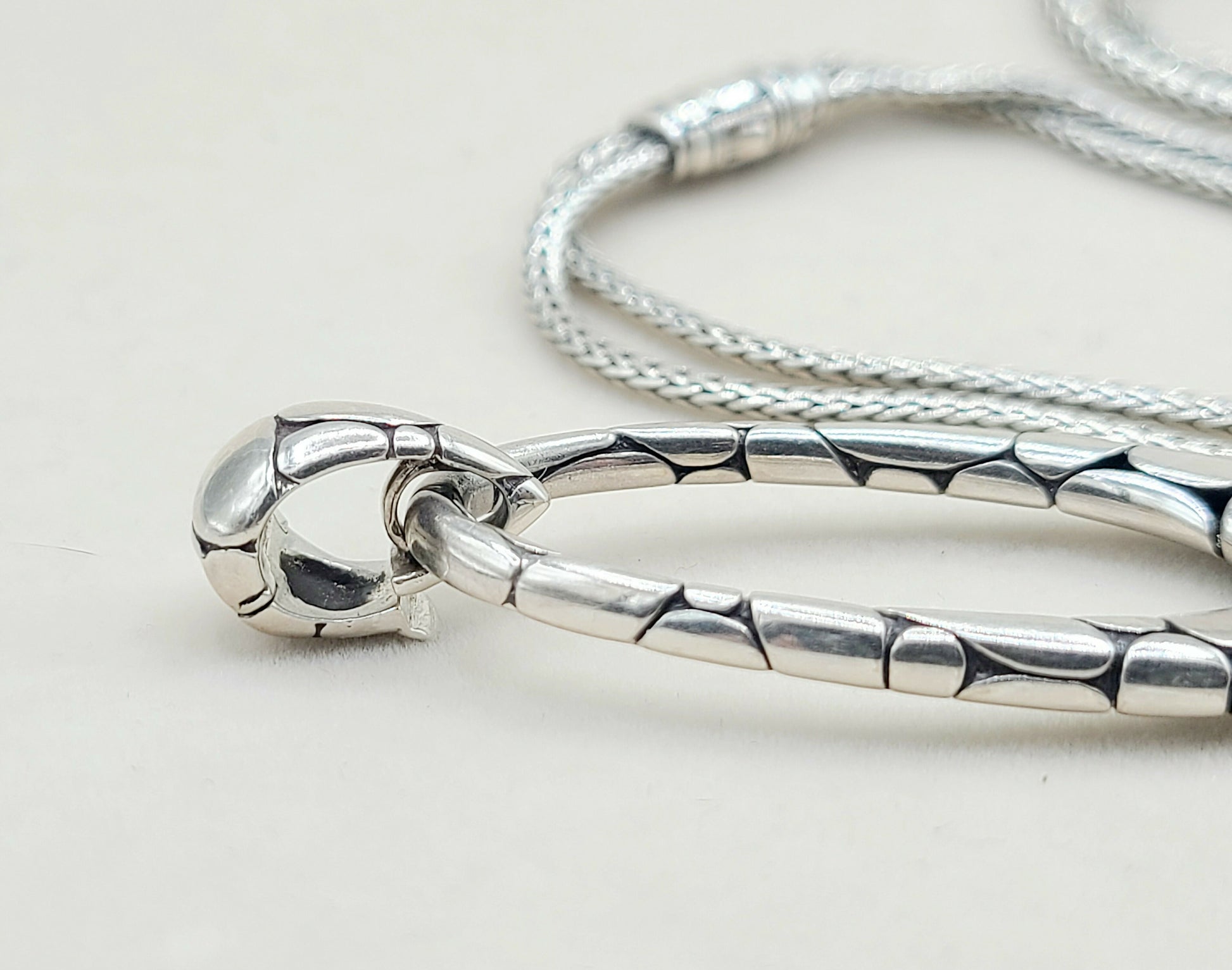    John Hardy Large Pebble Kali Double Chain Pendant Necklace
