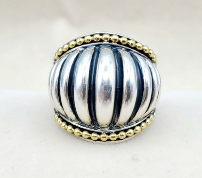    LAGOS Caviar Large Dome Ring With Gold